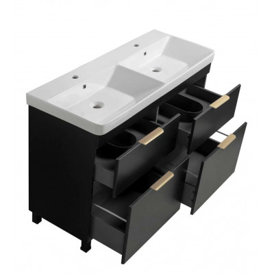 Тумба Монако Т-8 з умивальником Oliver 120 чорна (02005)