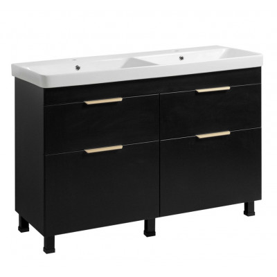 Тумба Монако Т-8 з умивальником Oliver 120 чорна (02005)