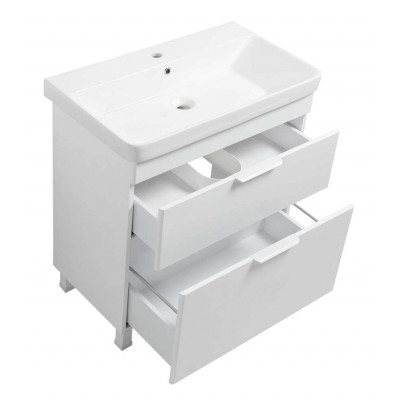 Тумба Монако Т-8 з умивальником Олівер 80 біла (02010) Тумба Монако Т-8 з умивальником Олівер 80 біла (02010)