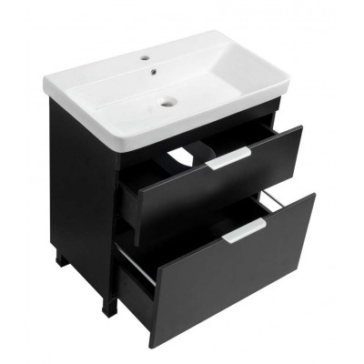 Тумба Монако Т-8 з умивальником Олівер 60 чорна (02008)