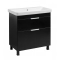 Тумба Монако Т-8 з умивальником Олівер 60 чорна (02008)