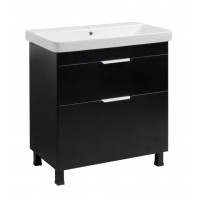 Тумба Монако Т-8 з умивальником Олівер 80 чорна (02012)