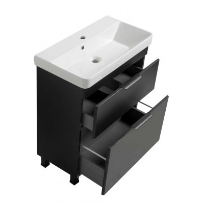 Тумба Монако Т-8 з умивальником Олівер 60 чорна (02008)