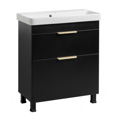 Тумба Монако Т-8 з умивальником Олівер 60 чорна (02008)