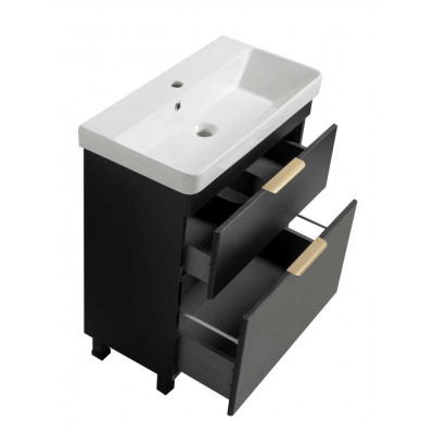 Тумба Монако Т-8 з умивальником Олівер 60 чорна (02008)