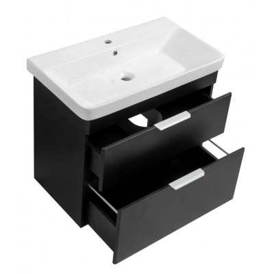 Тумба Монако Т-8 з умивальником Олівер 60 підвісна чорна (02009) Тумба Монако Т-8 з умивальником Олівер 60 підвісна чорна (02009)