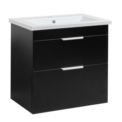 Тумба Монако Т-8 з умивальником Космополіт 70 підвісна чорна (02017)