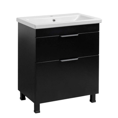 Тумба Монако Т-8 з умивальником Комо 70 чорна (02020)